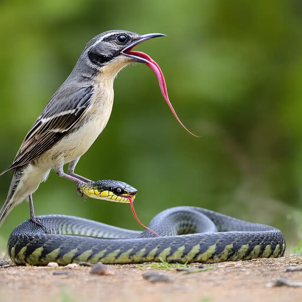 Baseline: Bird eats snake