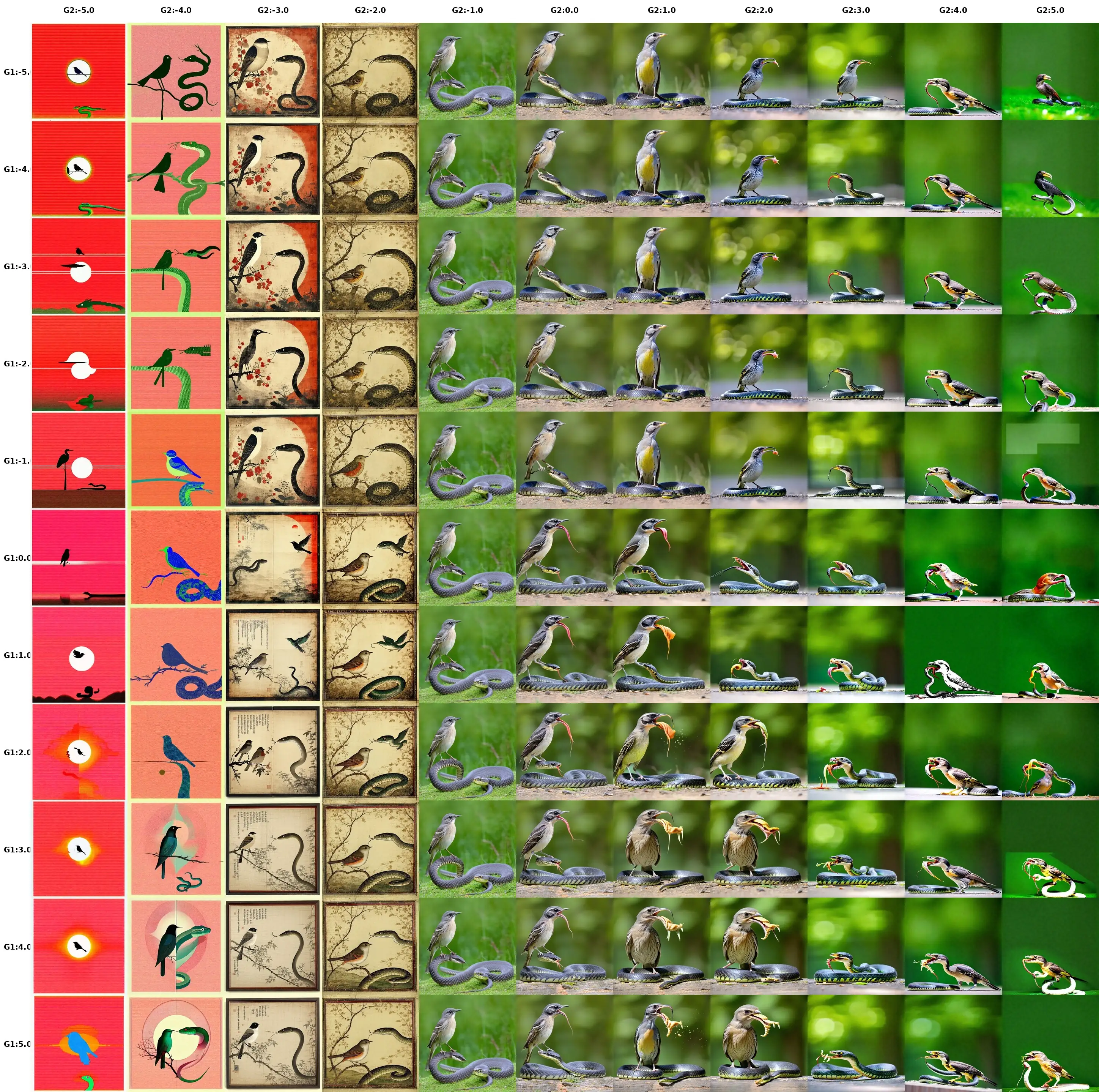 Grid: Bird eats snake