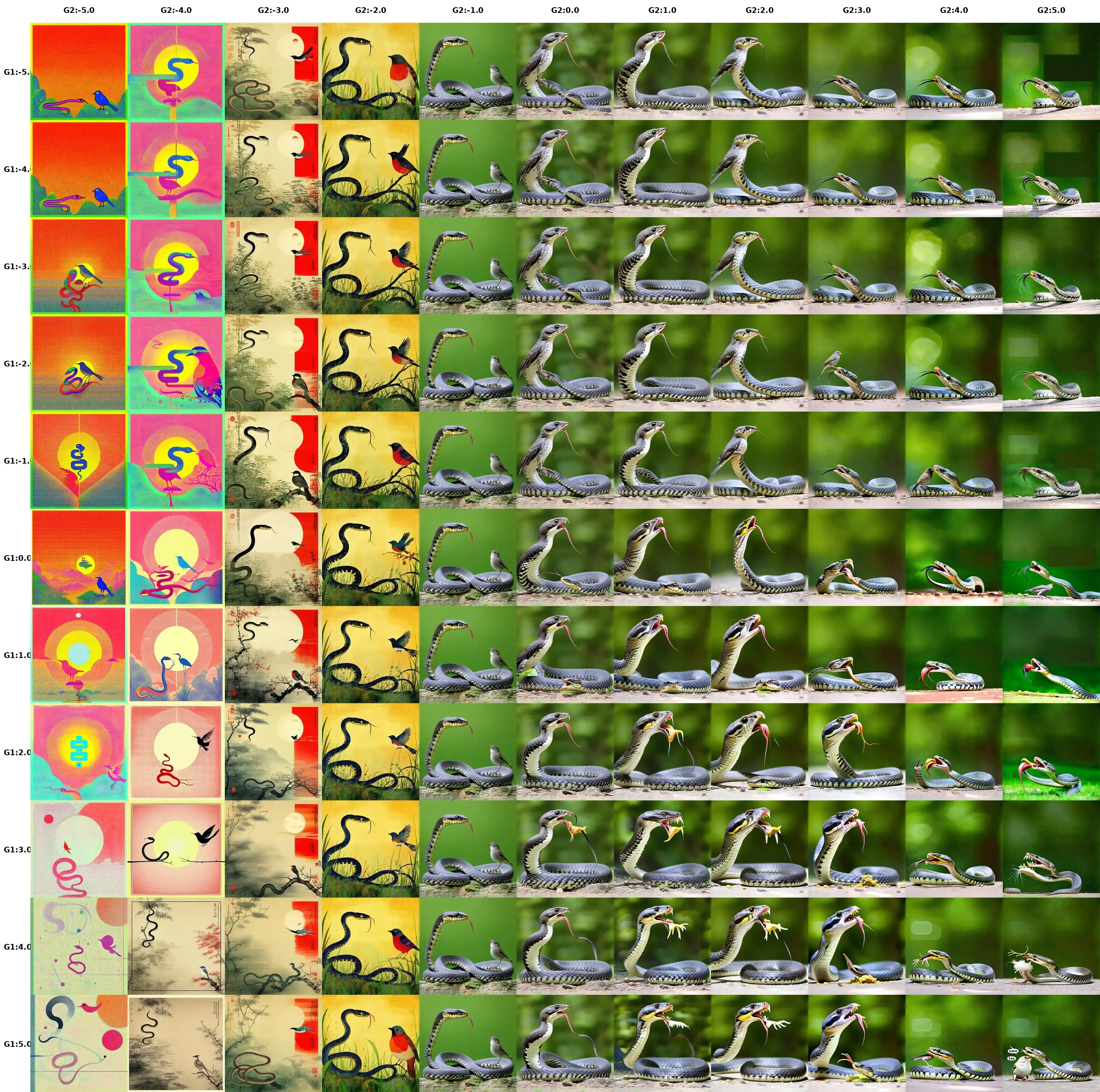 Grid: Snake eats bird